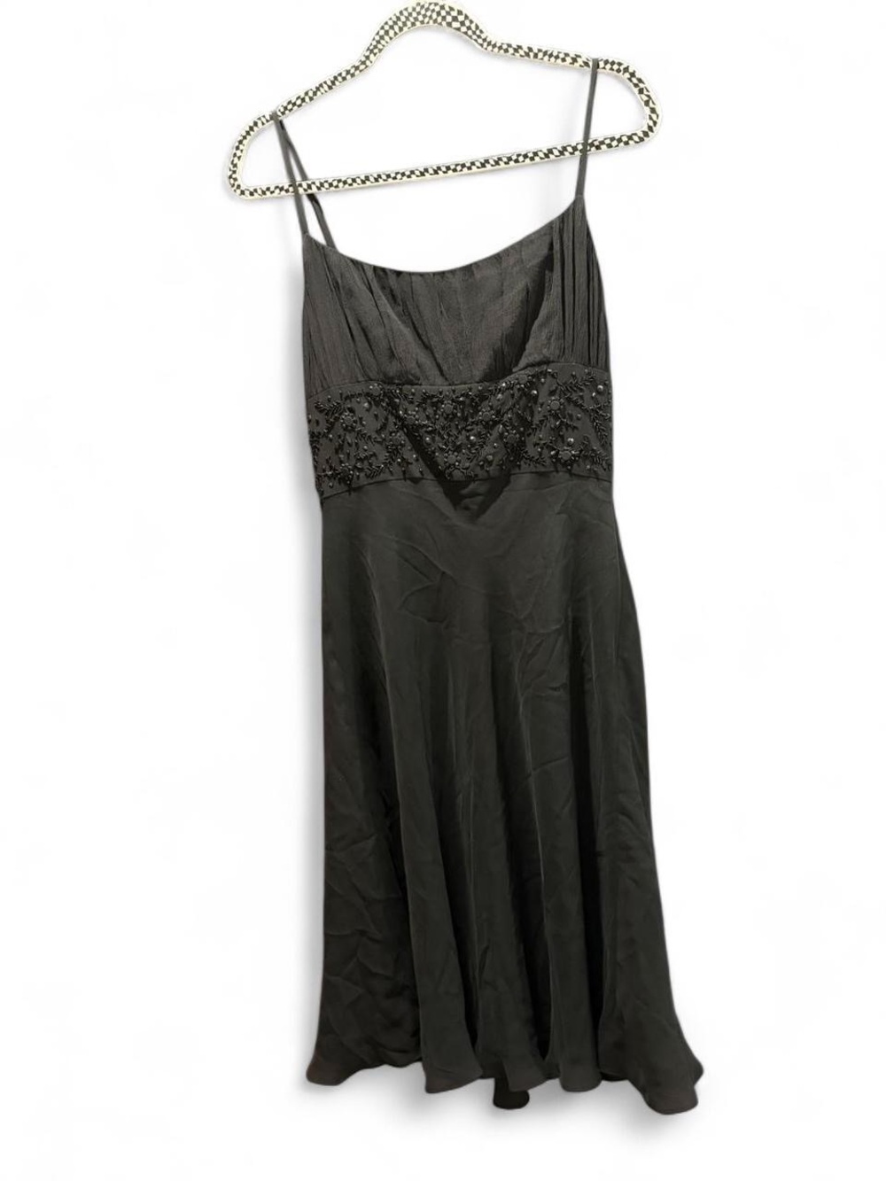 Vintage Ann Taylor Strapless Black Dress with Beaded Detail